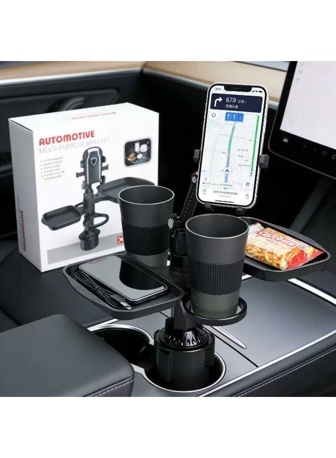 360° Rotatable Multifunctional Car Tray & Car Table with Cup Holder - Expandable Organizer for Eating, Working, Snacks - Image 2